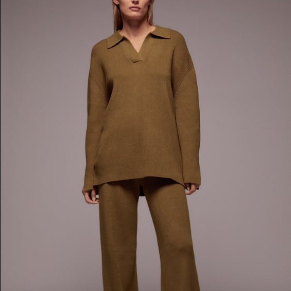 ZARA long brown knit sweater